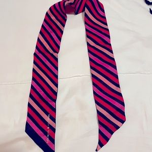 Kate Spade Silk Neck Scarf Multi-Color with Stripes and hearts ❤️❤️❤️💖💖💖